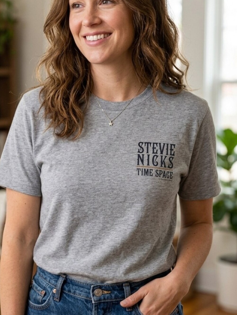 Stevie NICKS VINTAGE 1991 Tour Tee Short Sleeve Heathered Grey. Women's